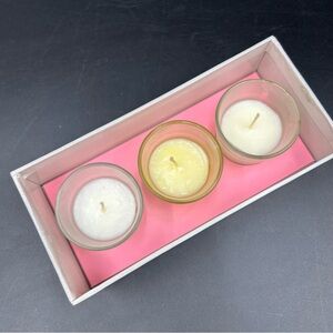 Oscar de la Renta Votive Candle Trio Set of 3 Frosted Glass New in Box